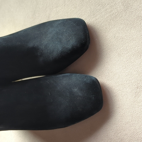 MICHAEL Michael Kors Leather Suede Black Dress Boot Gold Tone Heel Women's Sz 7 - Picture 6 of 12